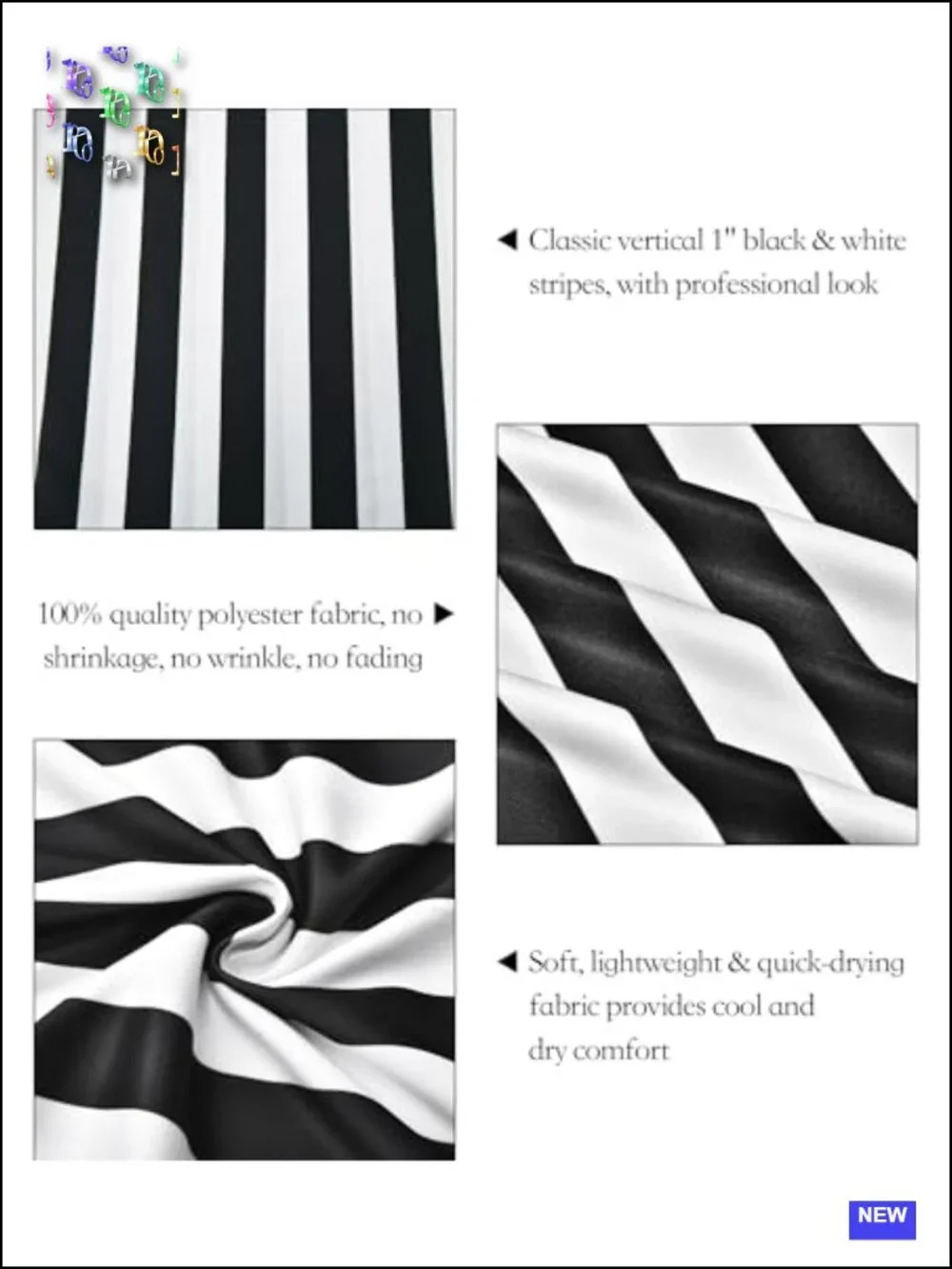 Kid's Referee Shirt Black & White Stripe Polyester Umpire Jersey Pullover